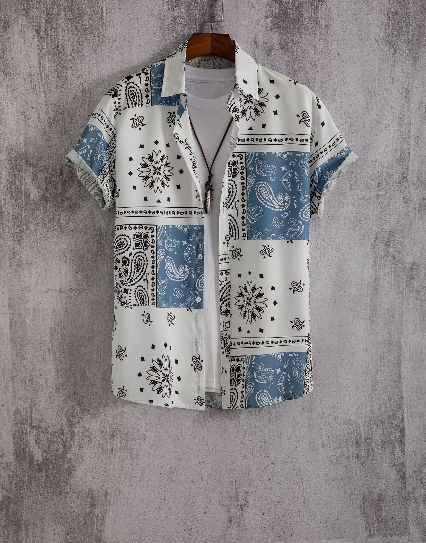 Men Short Sleeve 3D Printed Shirt