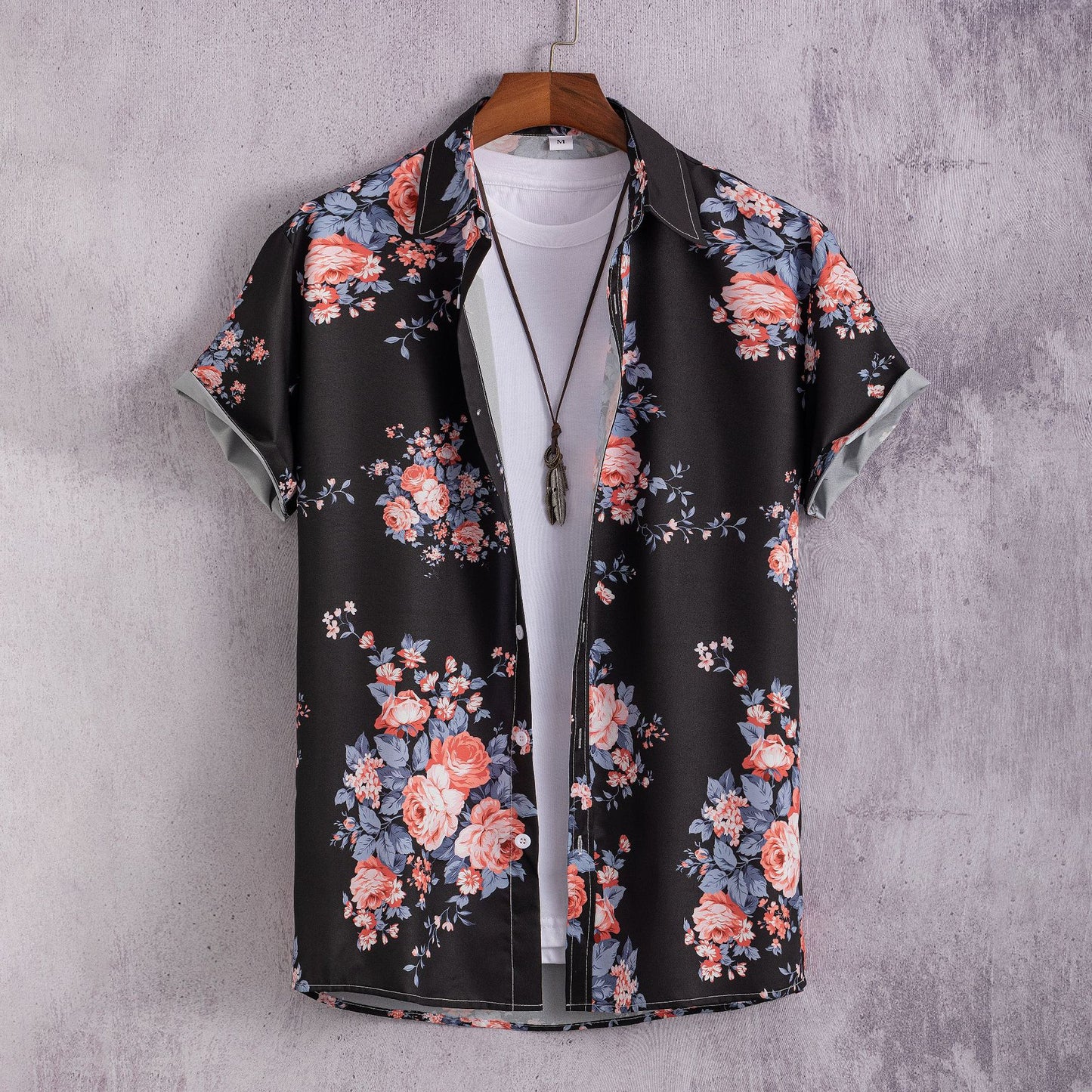 Men Short Sleeve 3D Printed Shirt