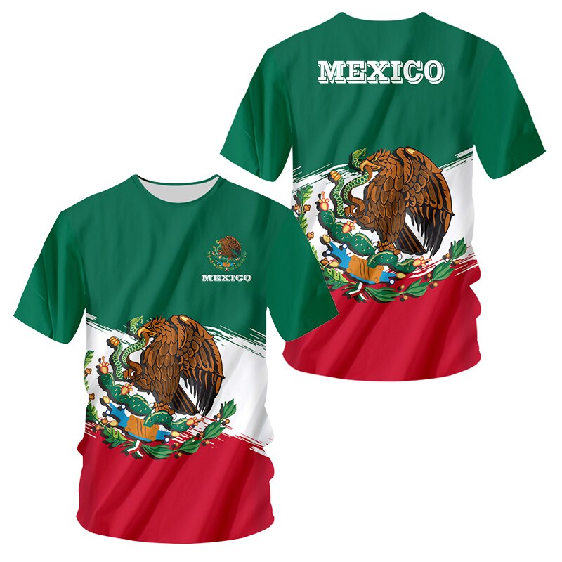 Women's 3D Mexico Flag Printed Streetwear Jersey