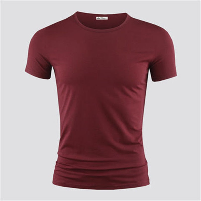 Men's Pure Color V Collar Short Sleeved Tops