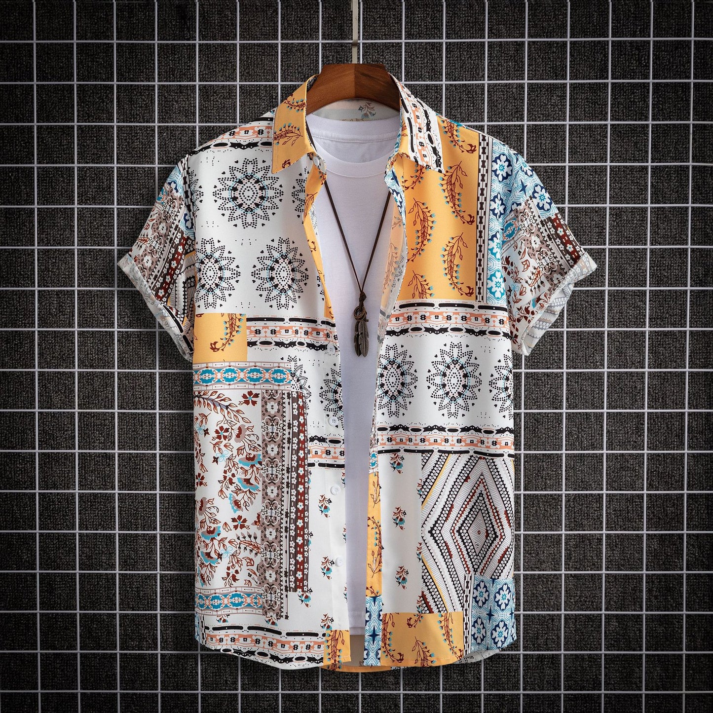 Men Short Sleeve 3D Printed Shirt