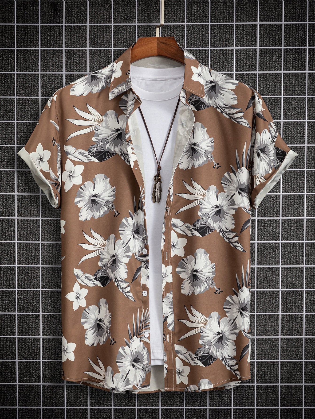 Men Short Sleeve 3D Printed Shirt