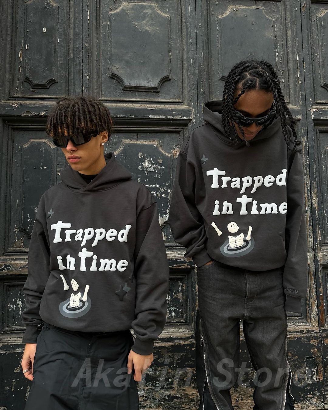 3D Skull Puff Print Hoodies