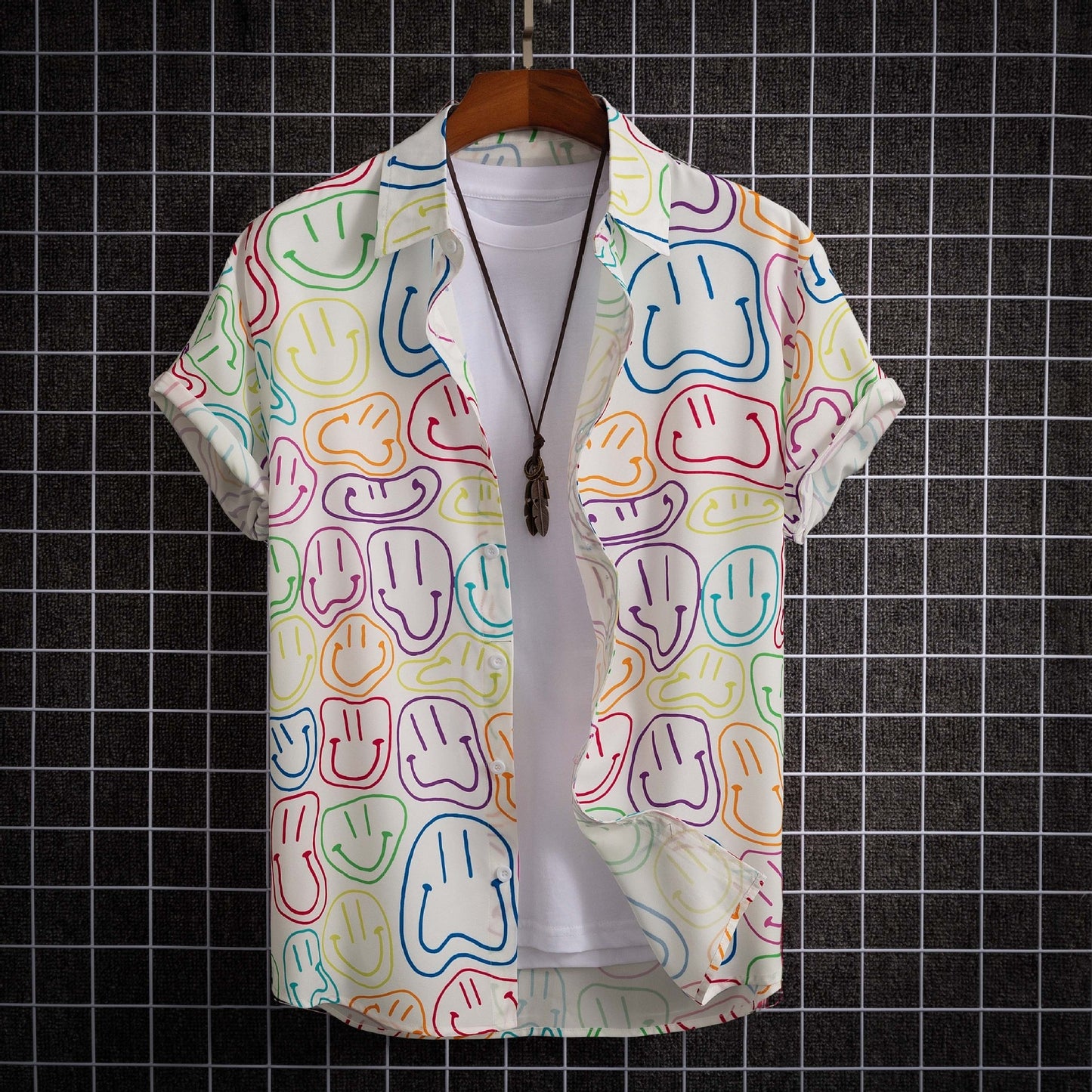 Men Short Sleeve 3D Printed Shirt