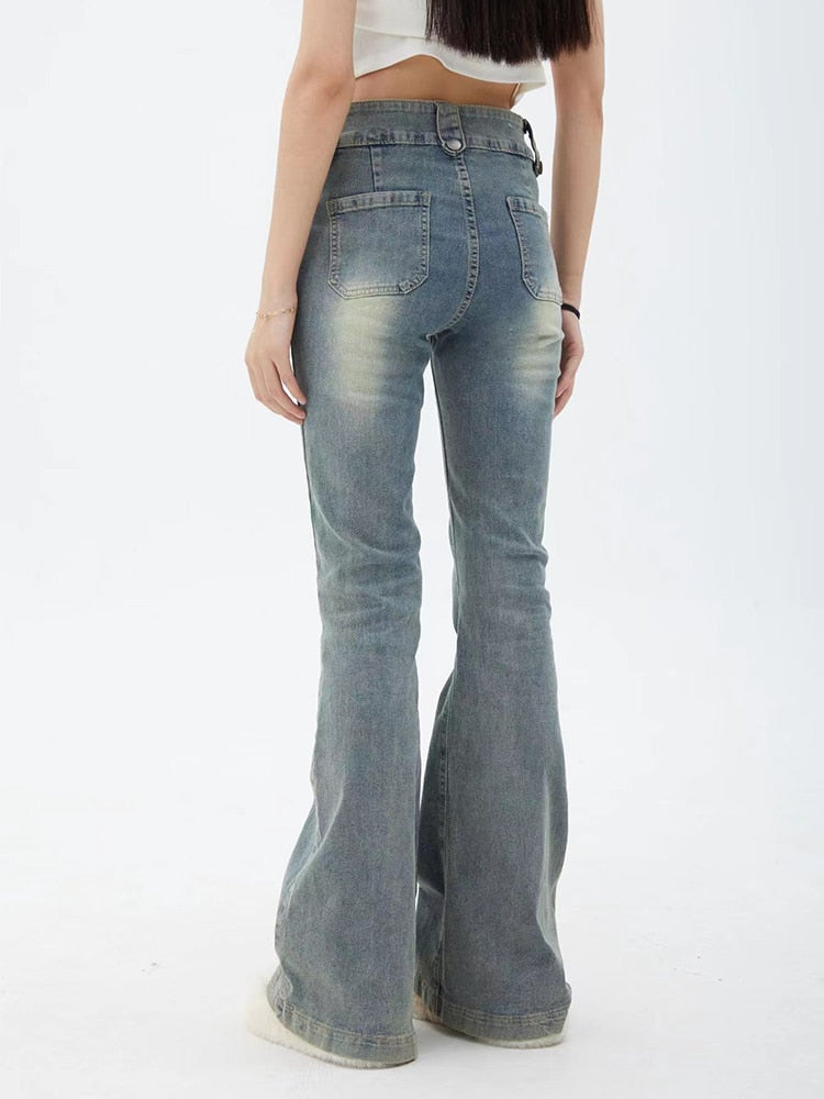 New Women Gyaru Flare Pants