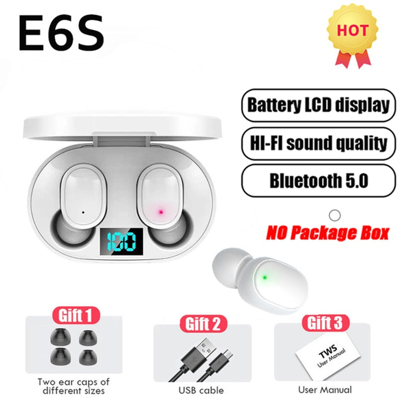 TWS E6S Bluetooth Earphones