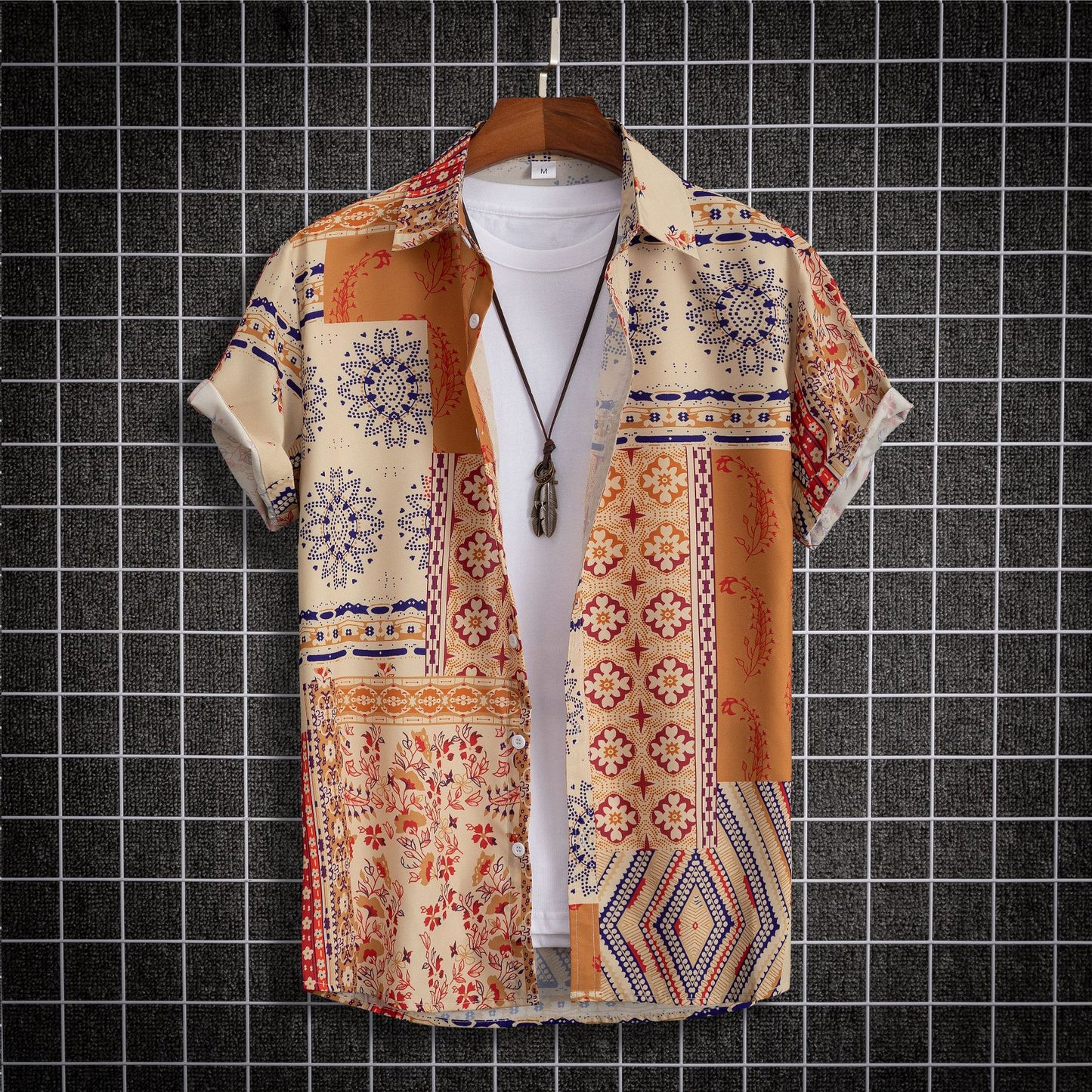 Men Short Sleeve 3D Printed Shirt