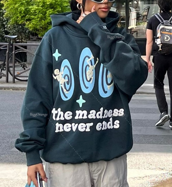 3D Skull Puff Print Hoodies