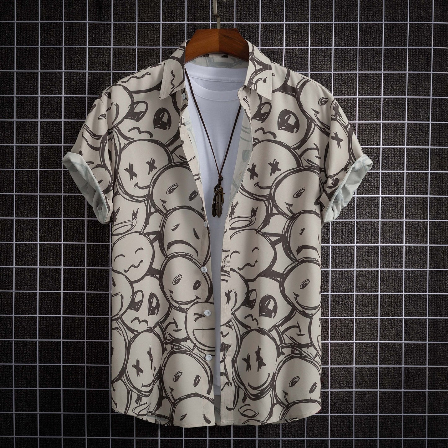 Men Short Sleeve 3D Printed Shirt