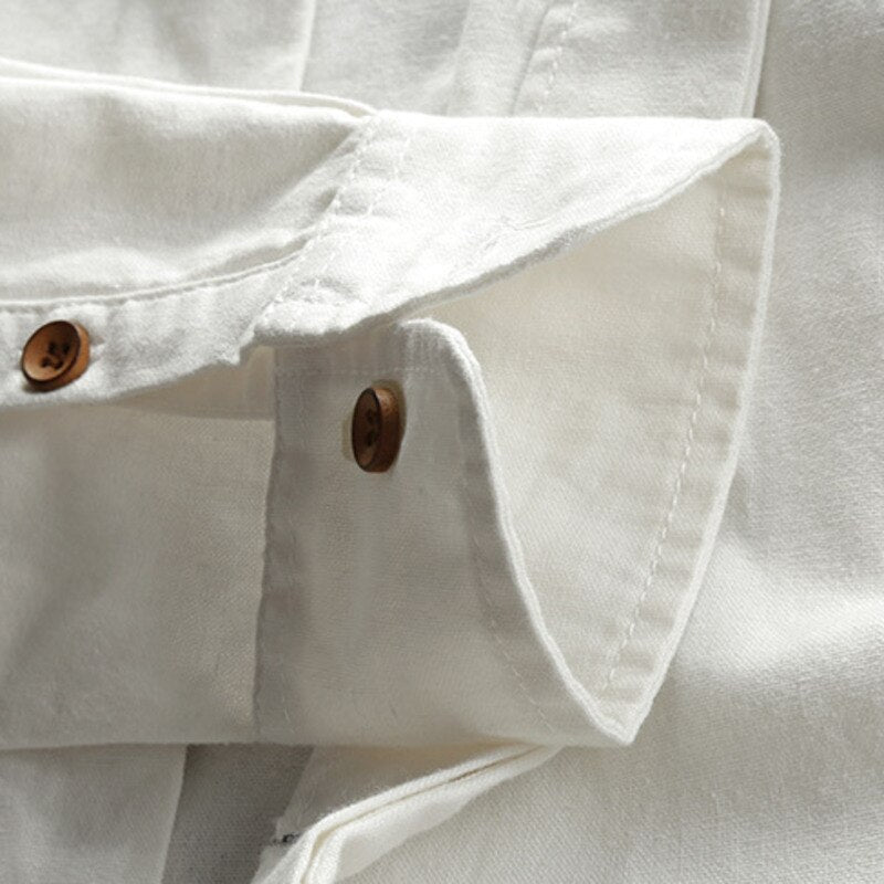 Japan Style Mens Linen Cotton Shirt