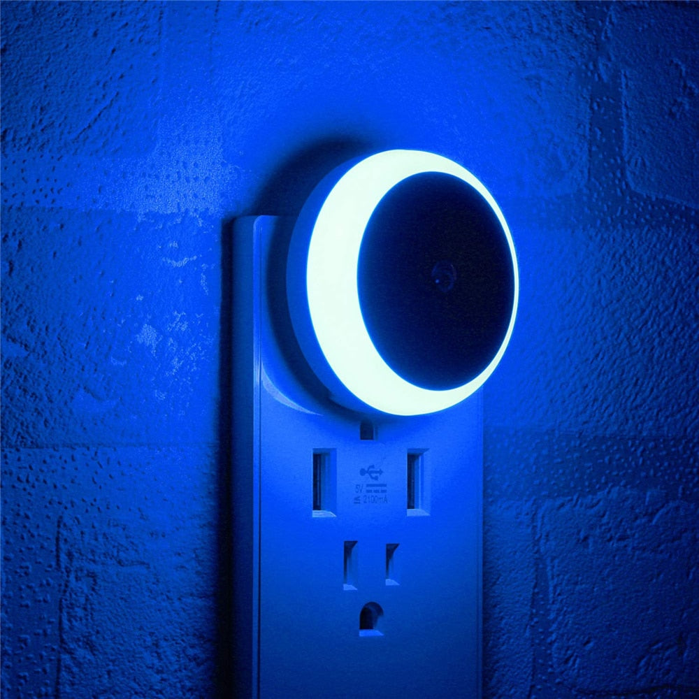 New Sensor Round Plug Wall Night Lamp