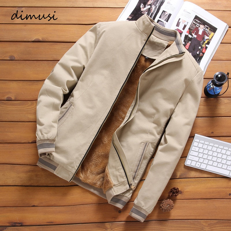 Male Outwear Fleece Thick Warm Windbreaker Jacket