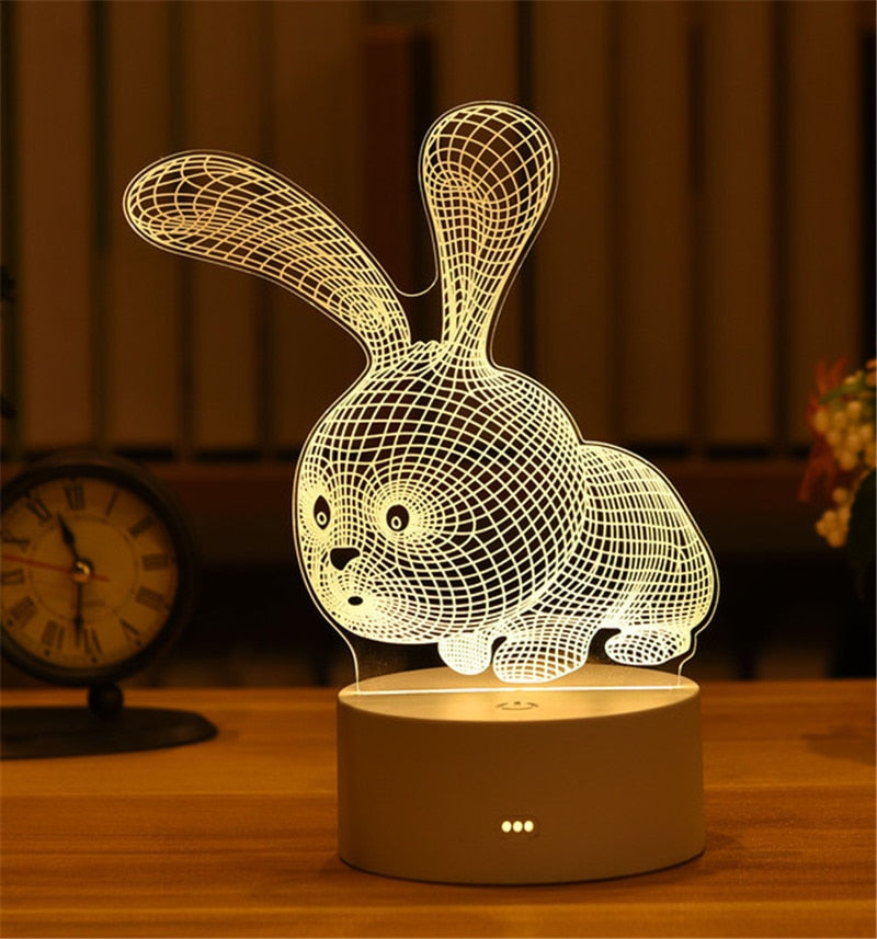 3D Lamp Acrylic USB LED Night Lights Neon Sign