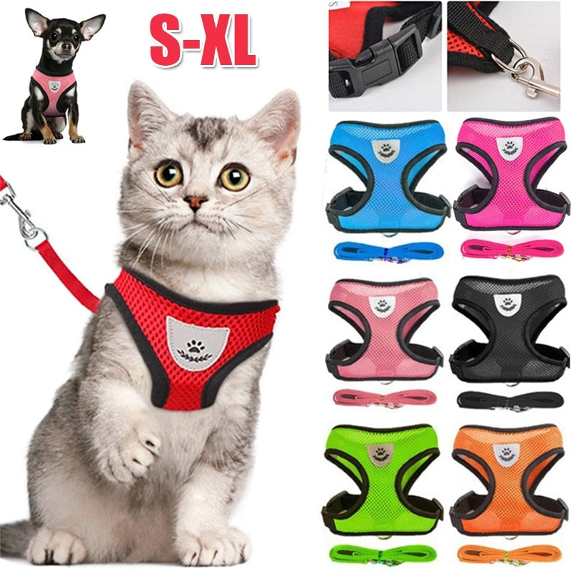 Cat Lead Leash Adjustable Vest