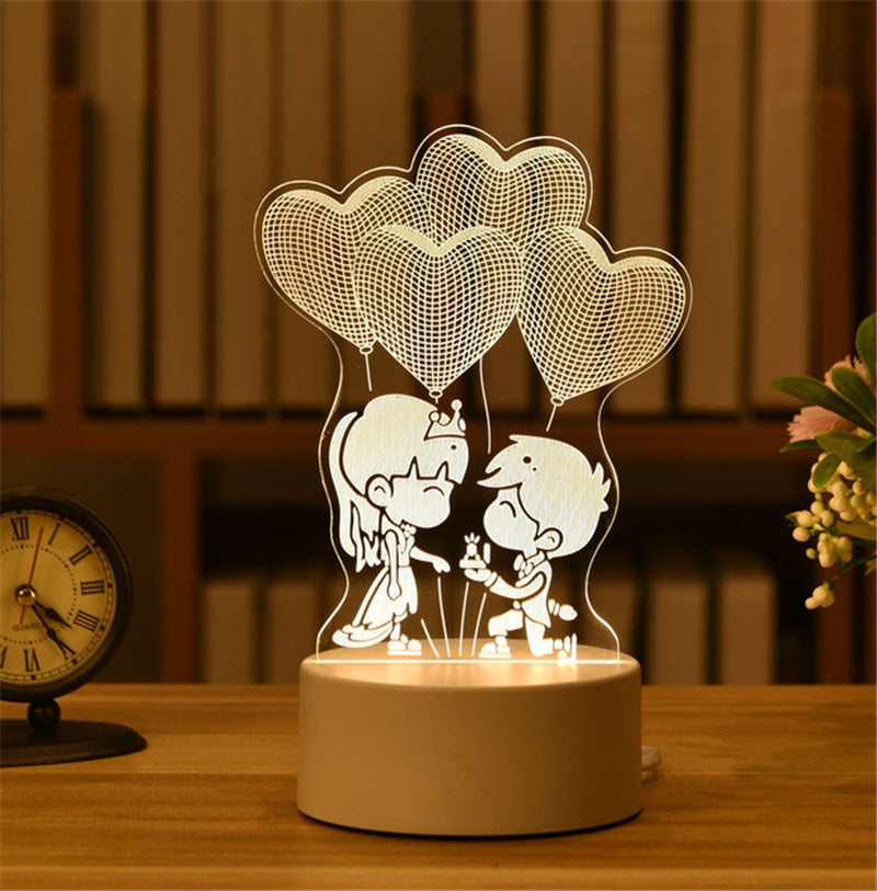 3D Lamp Acrylic USB LED Night Lights Neon Sign