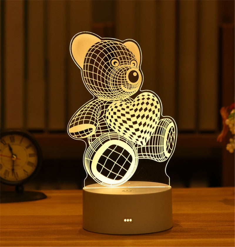 3D Lamp Acrylic USB LED Night Lights Neon Sign
