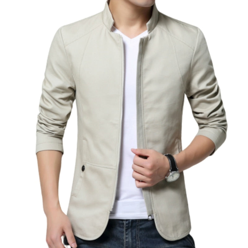 Mens Fashion Standing Collar Jacket