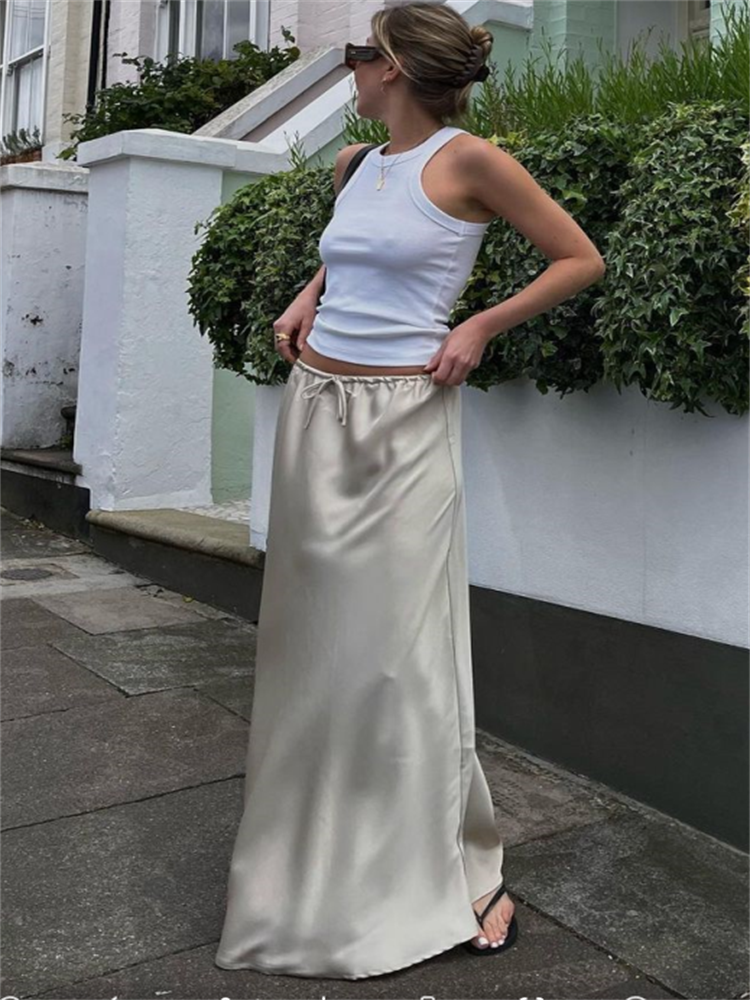 High Waist Loose Female Long Skirt