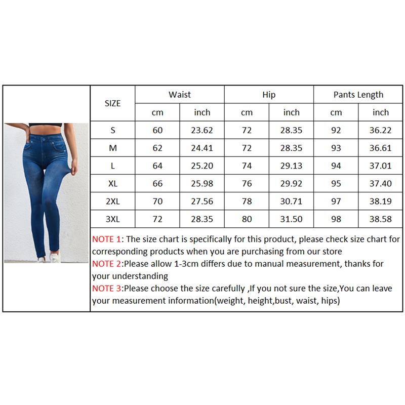 High Waist Leggings Faux Denim Jeans