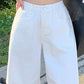 Summer High Waist Pockets Wide Leg Denim Shorts