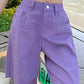 Summer High Waist Pockets Wide Leg Denim Shorts