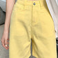 Summer High Waist Pockets Wide Leg Denim Shorts