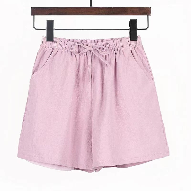 2022 New Summer Cotton Linen Beach Shorts
