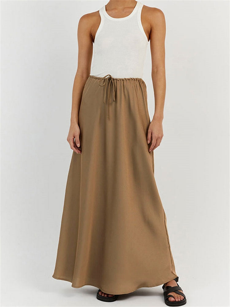 High Waist Loose Female Long Skirt