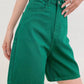 Summer High Waist Pockets Wide Leg Denim Shorts