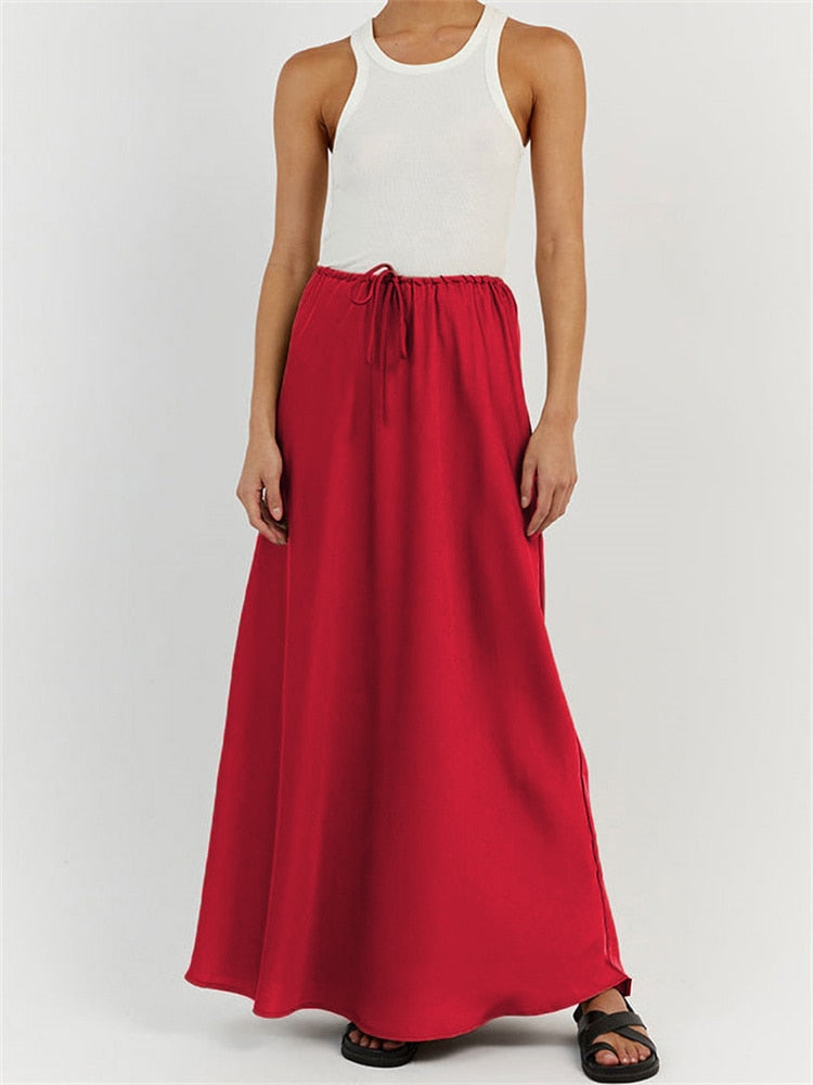 High Waist Loose Female Long Skirt