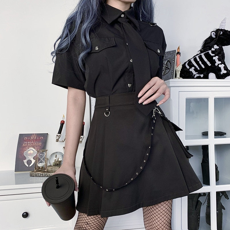 New  Streetwear Black Skirt