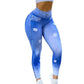 New  Fashion High Waist Faux Denim Jean