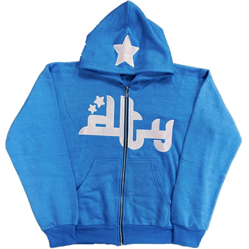 2022 Winter American Y2k High Street Red Black Hoodie