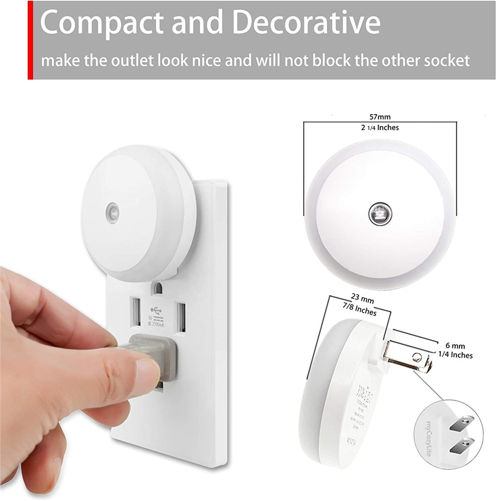 New Sensor Round Plug Wall Night Lamp