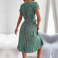 New Fashion Floral Pleated A Line Long Dress