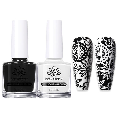 10ML Black White Nail Stamping Polish