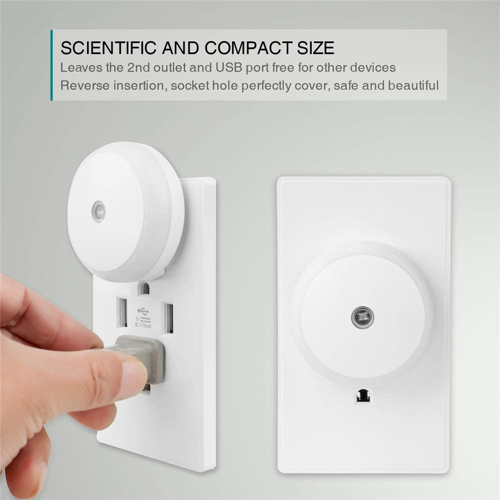 New Sensor Round Plug Wall Night Lamp