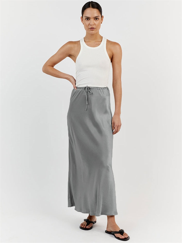High Waist Loose Female Long Skirt