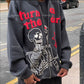 3D Skull Puff Print Hoodies