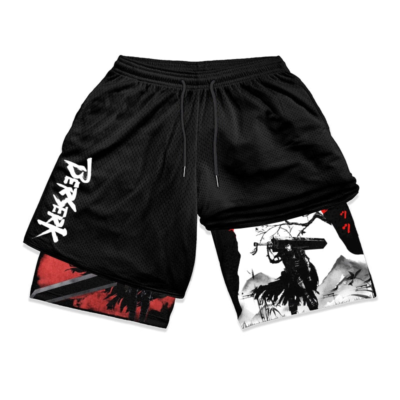 Anime Berserk 2 in 1 Gym Shorts