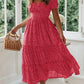 Summer Casual Square collar floral maxi long dress