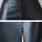 KREYOL BLACK LEATHER SKIRT