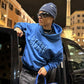 New Letter Print Blue Hoodies