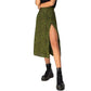 High waist stretch split long A-line skirts