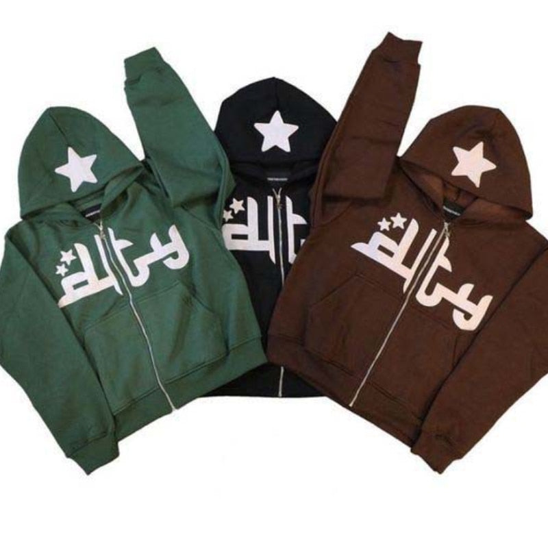 Men Fashion Zip Up Long Sleeve Oversized Jacket