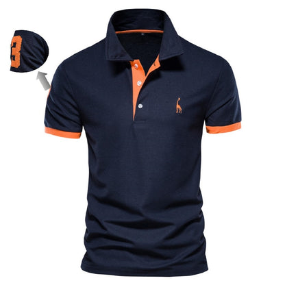 Men Casual Solid Color Slim Fit Polo Shirts