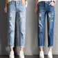 New Women Fashion Mid Waist Jeans