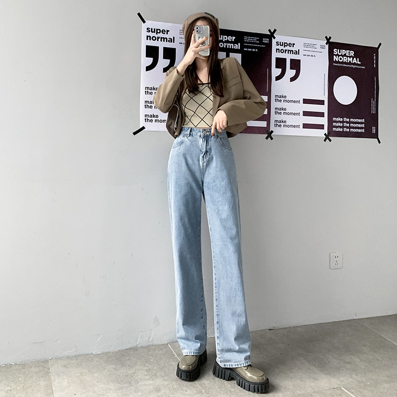 Women High Waist 2022 Trend Denim Pants