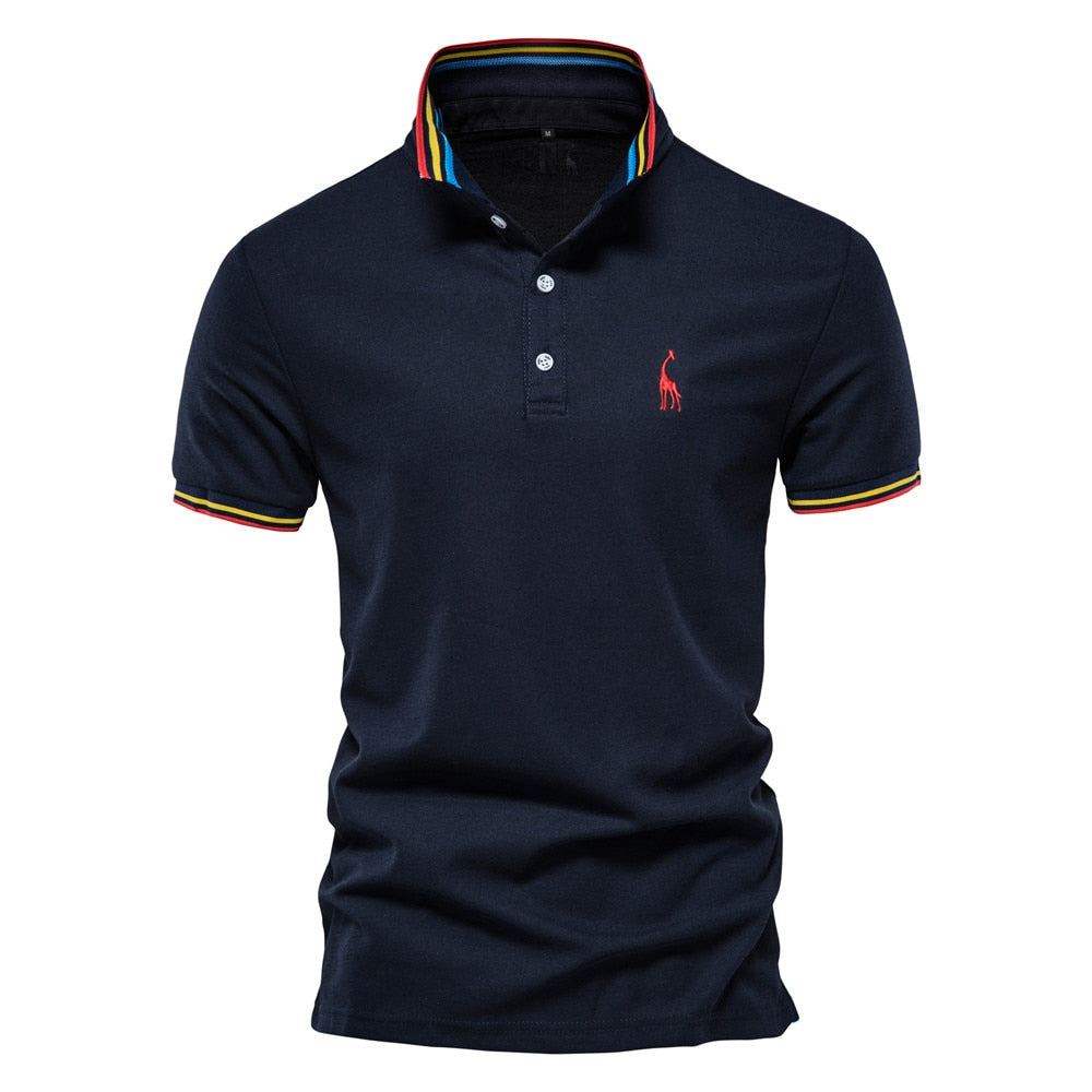 Men Casual Solid Color Slim Fit Polo Shirts