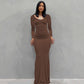 Satin Slip Sleeveless Backless Maxi Dress